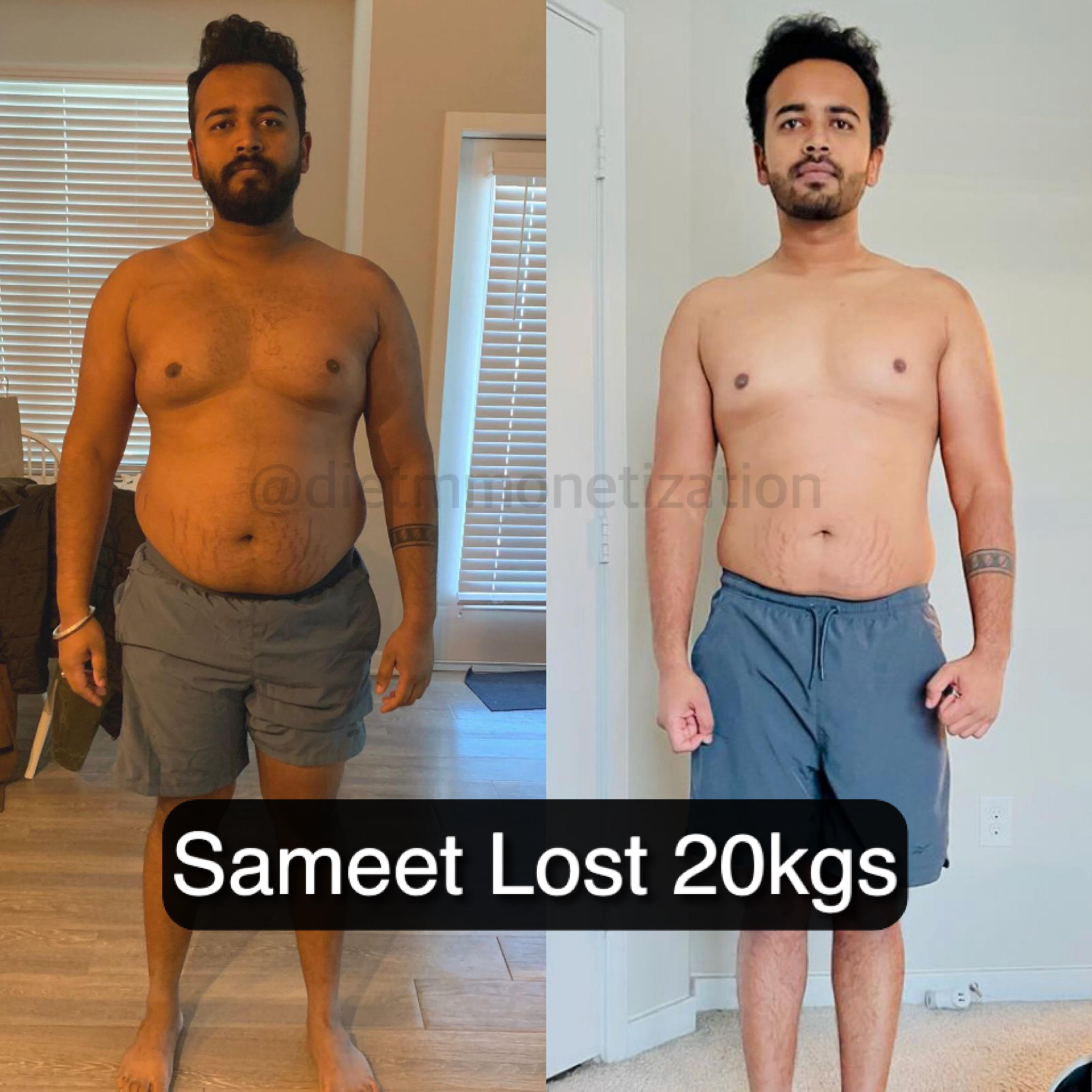 Sameet lost 20kgs body transformation